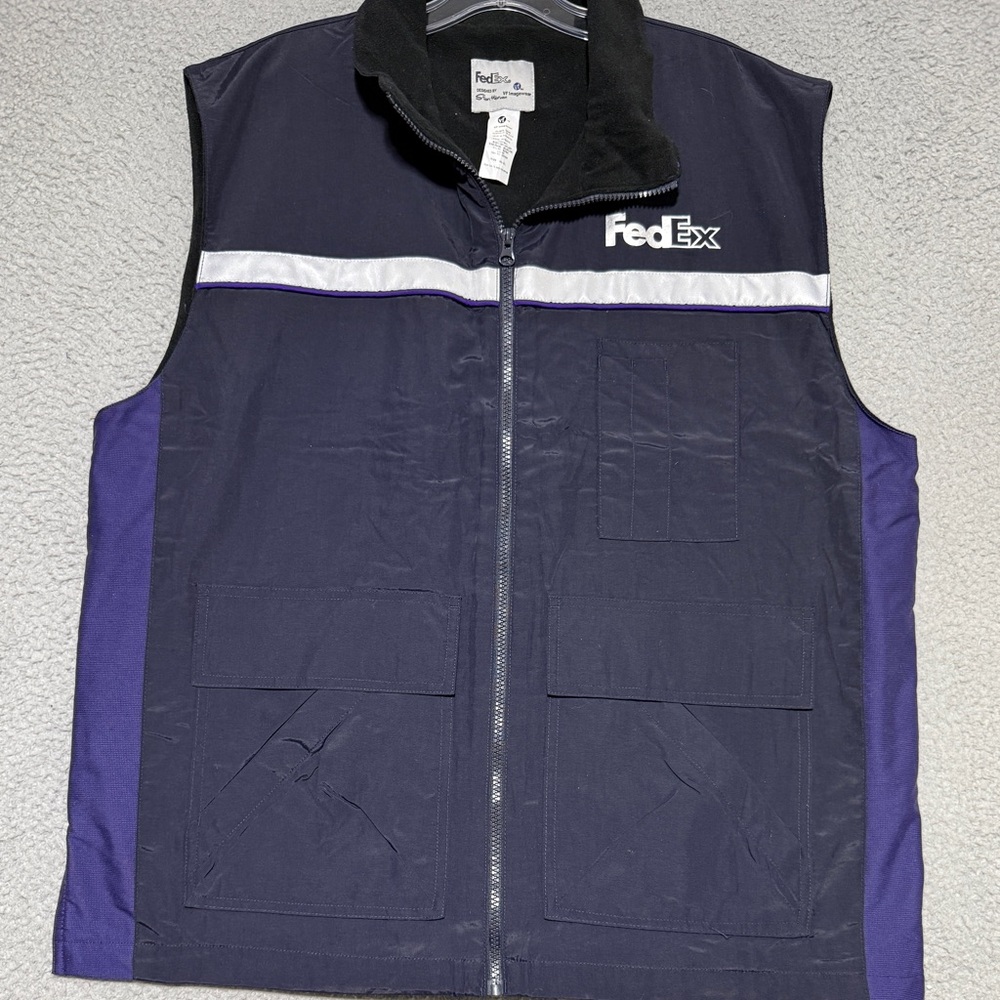 Vintage fedex full zip vest by stan herman vf imagewear mens XL